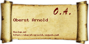 Oberst Arnold névjegykártya