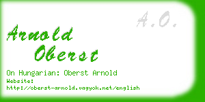 arnold oberst business card